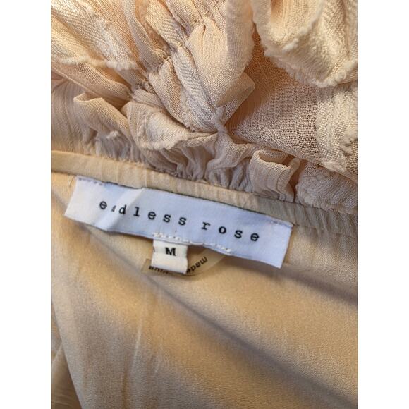 ENDLESS ROSE Beige Textured Strapless Tier Dress - Picture 3 of 4